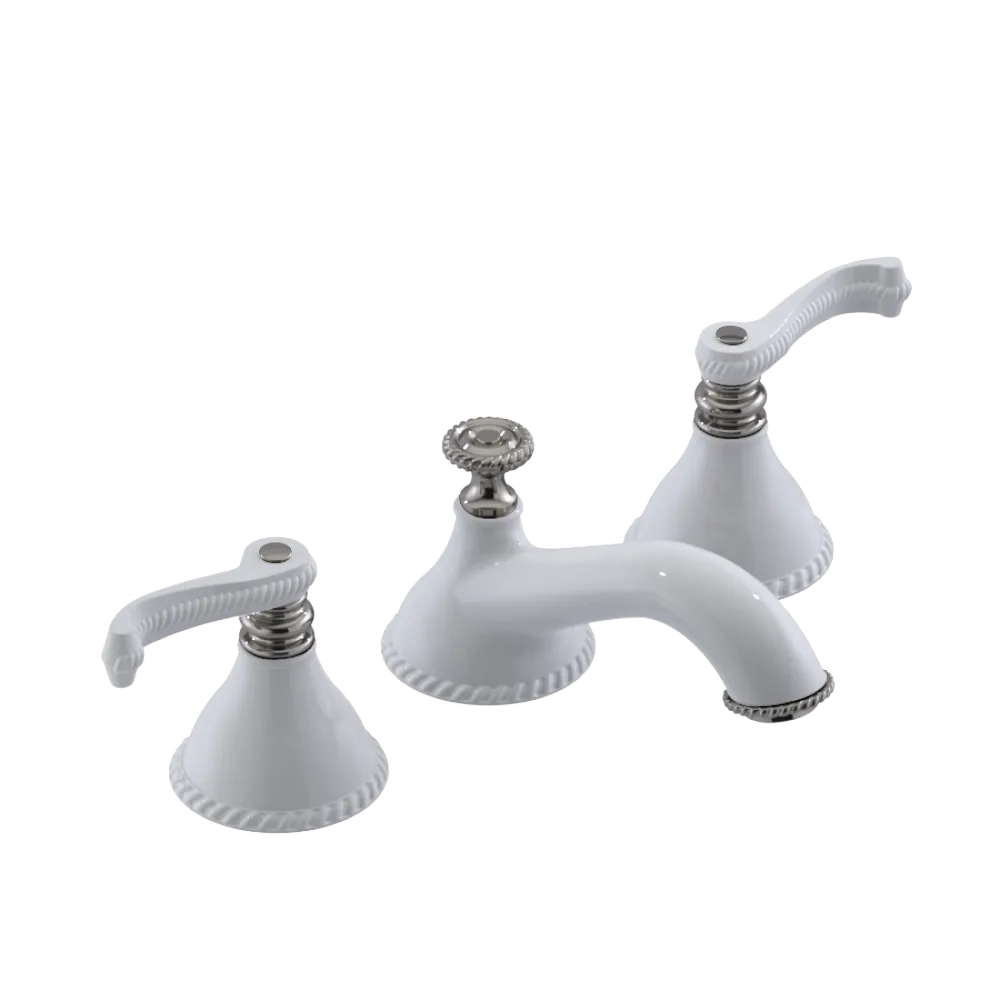 Rubinet Widespread Lav. Set. (less drain) White