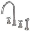 Rubinet Widespread Kitchen Set with LaSalle Spout with Hand Spray Polished Nickel