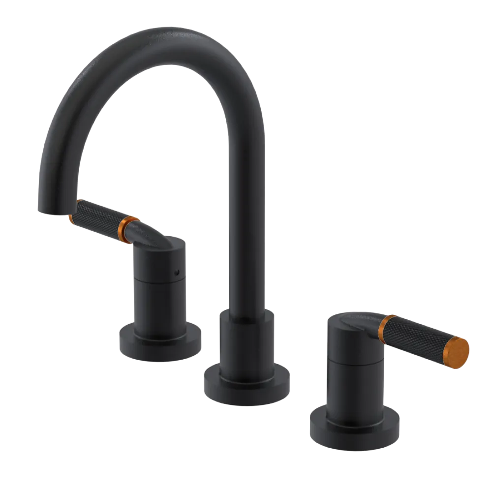 Rubinet Widespread Lav. Set. (less drain) Matt Black