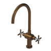 Rubinet Two Handle Single Hole Kitchen Set with LaSalle Spout Tuscan Brass