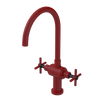Rubinet Two Handle Single Hole Kitchen Set with LaSalle Spout Maroon