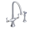 Rubinet Two Handle Single Hole Kitchen Set with Hand Spray Satin Chrome