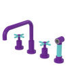 Rubinet Widespread Kitchen Set with Hand Spray Purple Haze