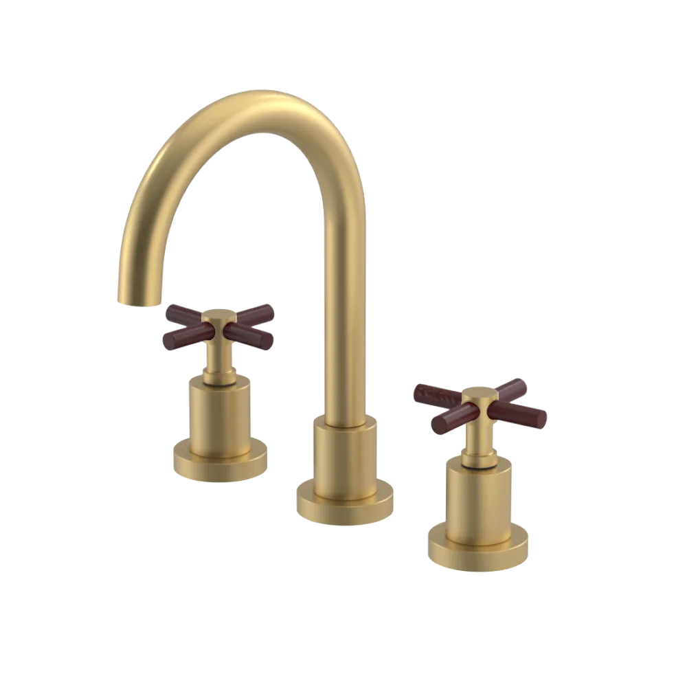 Rubinet Widespread Lav. Set. (less drain) Satin Brass