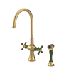 Rubinet Two Handle Single Hole Kitchen Set with Hand Spray Gold