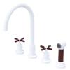 Rubinet Widespread Kitchen Set with LaSalle Spout with Hand Spray Matt White