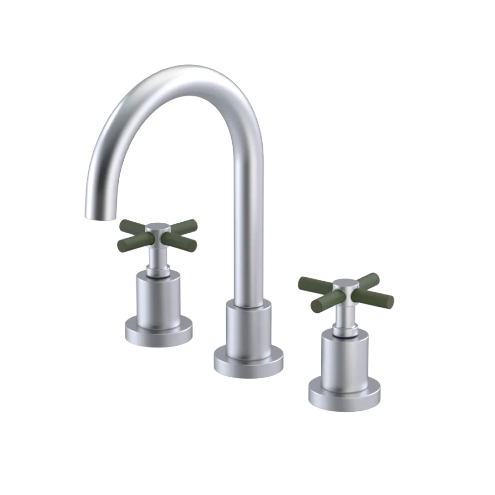 Rubinet Widespread Lav. Set. (less drain) Satin Chrome