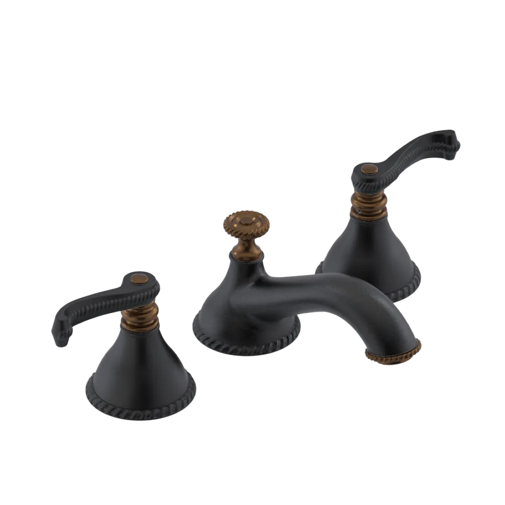 Rubinet Widespread Lav. Set. (less drain) Matt Black