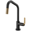 Brizo Smarttouch Pull Down Kitchen Faucet With Angled Spout And Industrial Handle