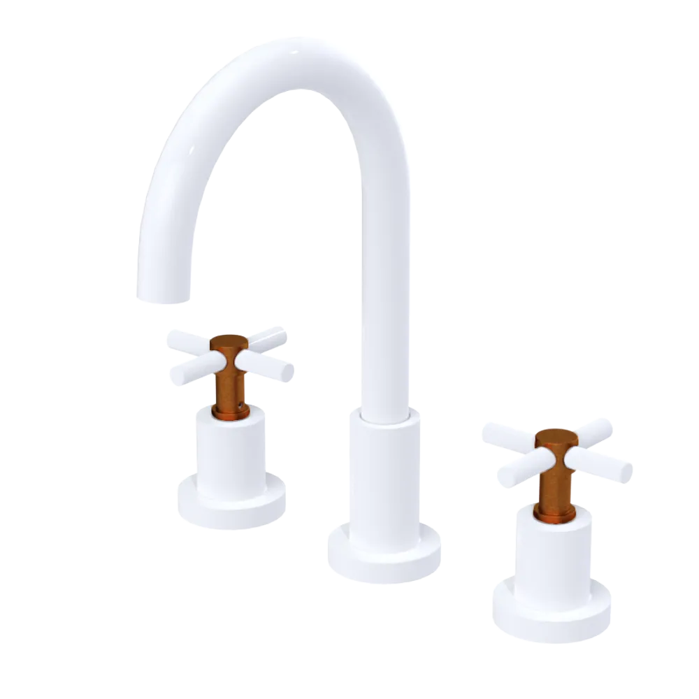 Rubinet Widespread Kitchen Set with LaSalle Spout White