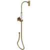 Rubinet Hand Held Shower Bidet with Extended Reach & Dual Function Spray Including Wall Bracket with Supply & Hose (Square) Gold