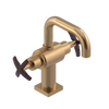 Rubinet Single Hole Dual Handle Lav. Set. with Genesis spout (less drain) Satin Gold