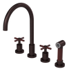 Rubinet Widespread Kitchen Set with LaSalle Spout with Hand Spray Oil Rubbed Bronze