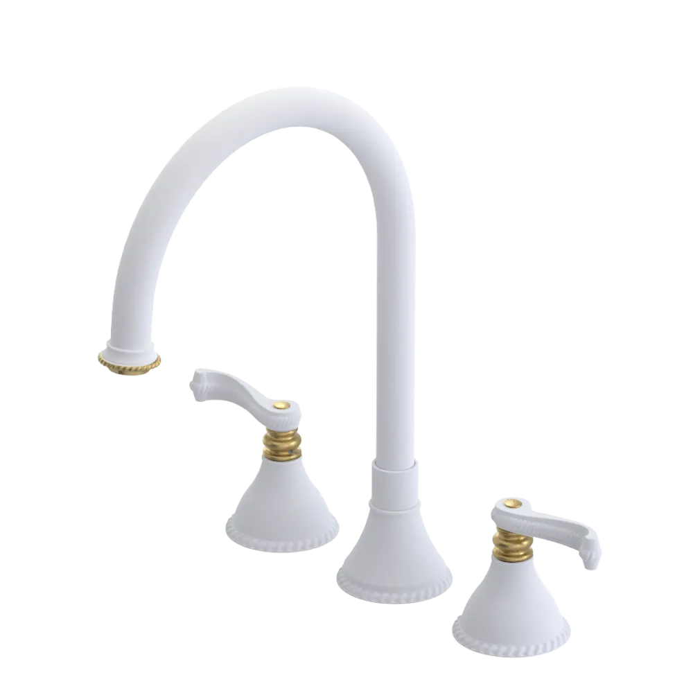 Rubinet Widespread Kitchen Set Matt White