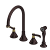 Rubinet Widespread Kitchen Set with Hand Spray Tuscan Brass
