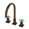 Rubinet Widespread Kitchen Set Tuscan Brass
