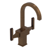 Rubinet Single Hole Dual Handle Lav. Set. (less drain) Tuscan Brass