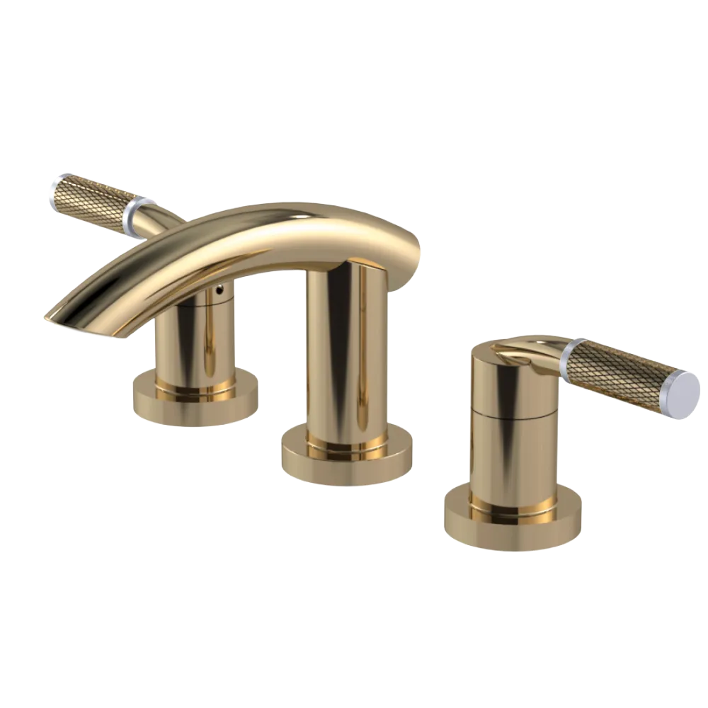 Rubinet Widespread Lav. Set. (less drain) Gold