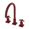 Rubinet Widespread Kitchen Set Maroon