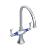 Rubinet Two Handle Single Hole Kitchen Set Satin Chrome