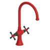 Rubinet Two Handle Single Hole Kitchen Set Red
