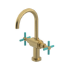Rubinet Single Hole Dual Handle Lav. Set with LaSalle Spout (less drain) Satin Brass