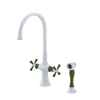 Rubinet Two Handle Single Hole Kitchen Set with Hand Spray White
