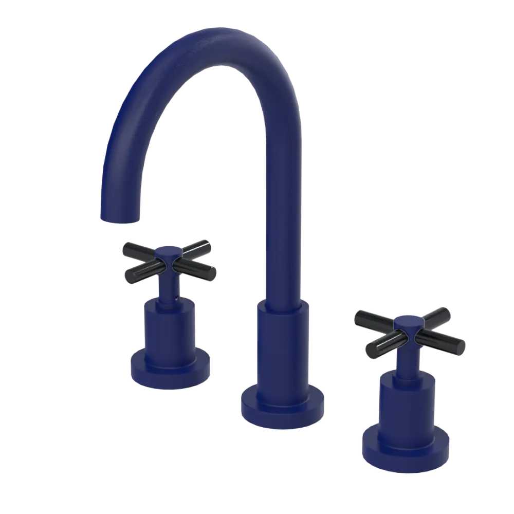 Rubinet Widespread Kitchen Set with LaSalle Spout Midnight Blue