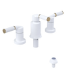 Rubinet Bidet Fitting with Spray, Diverter, and Vacum Breaker (Less Drain) White