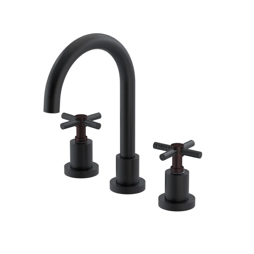 Rubinet Widespread Lav. Set. (less drain) Matt Black