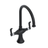 Rubinet Two Handle Single Hole Kitchen Set Matt Black