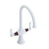 Rubinet Two Handle Single Hole Kitchen Set Matt White