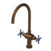 Rubinet Two Handle Single Hole Kitchen Set with LaSalle Spout Tuscan Brass