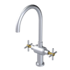 Rubinet Two Handle Single Hole Kitchen Set with LaSalle Spout Satin Chrome