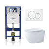 Alps Victoria Wall-Mounted Elongated Toilet Dual-Flush 1.6/1.1 gpf with Geberit Carrier & Seat