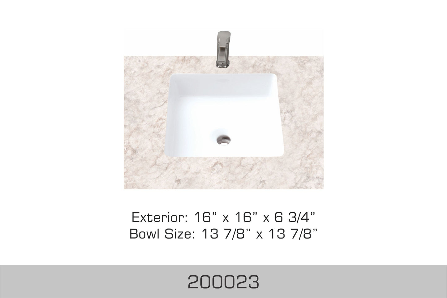 Bosco Undermount Bathroom Sink 16″ x 16″