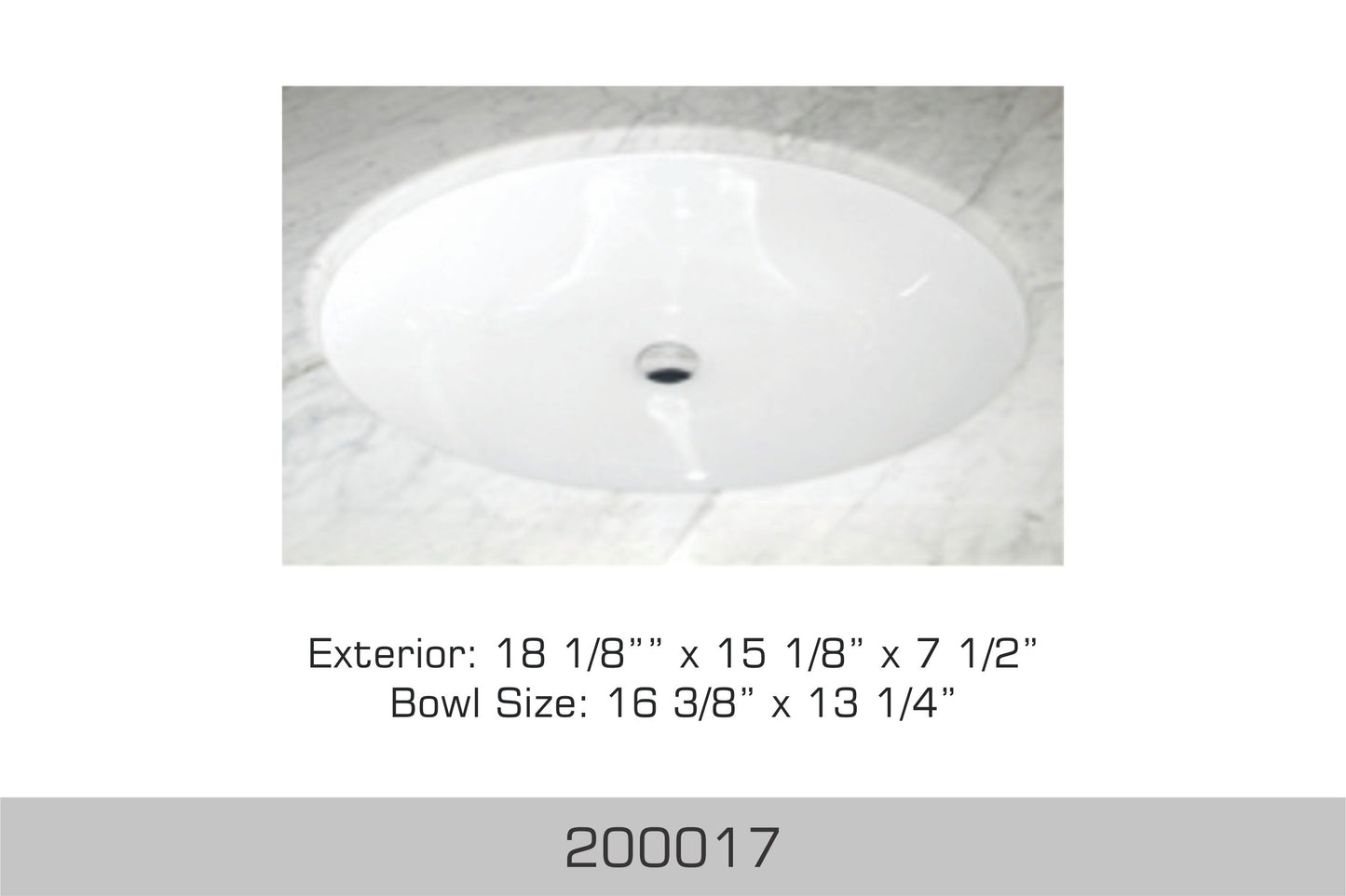 Bosco Undermount Bathroom Sink 18 1/8″ x 15 1/8″