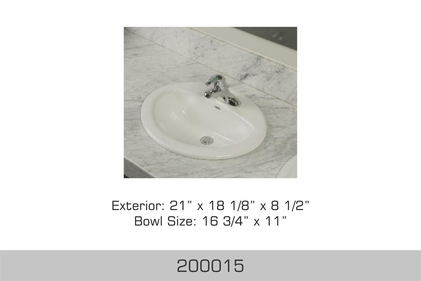 Bosco Drop-in Bathroom Sink 21″ x 18 1/8″