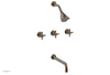 BASIC Three Handle Tub and Shower Set 12" Spout - Blade Cross Handles D2137-12