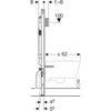 Geberit Duofix element for wall-hung WC, 120 cm, with Alpha concealed cistern 8 cm, for wood frame wall