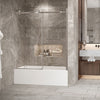 Zitta Bathtub door 60", in alcove, in brushed nickel