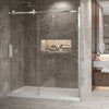 Zitta Shower door 72", in alcove, in brushed gold