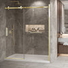 Zitta Shower door 72", in alcove, in brushed gold