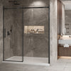 Zitta Shower door 72", in alcove, in brushed gold