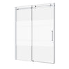 Zitta Shower door 60", in alcove, door on the right, in chrome and frosted glass