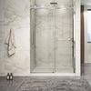 Zitta Shower door 54", in alcove, in brushed gold