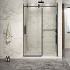 Zitta Shower door 54", in alcove, in brushed gold