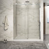 Zitta Shower door 60", in alcove, in brushed gold