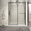 Zitta Shower door 60", in alcove, in brushed gold