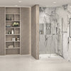 Zitta Shower door 48", in alcove, in chrome